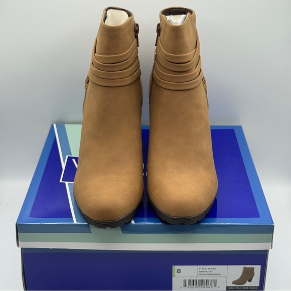 White Mountain Spade Ankle Booties Chestnut Brown 8M - Picture 2 of 9